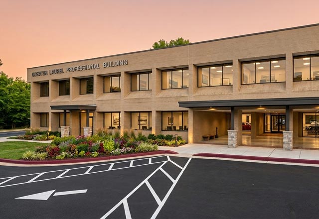 Exterior of the Greater Laurel Professional Building in Laurel, Maryland